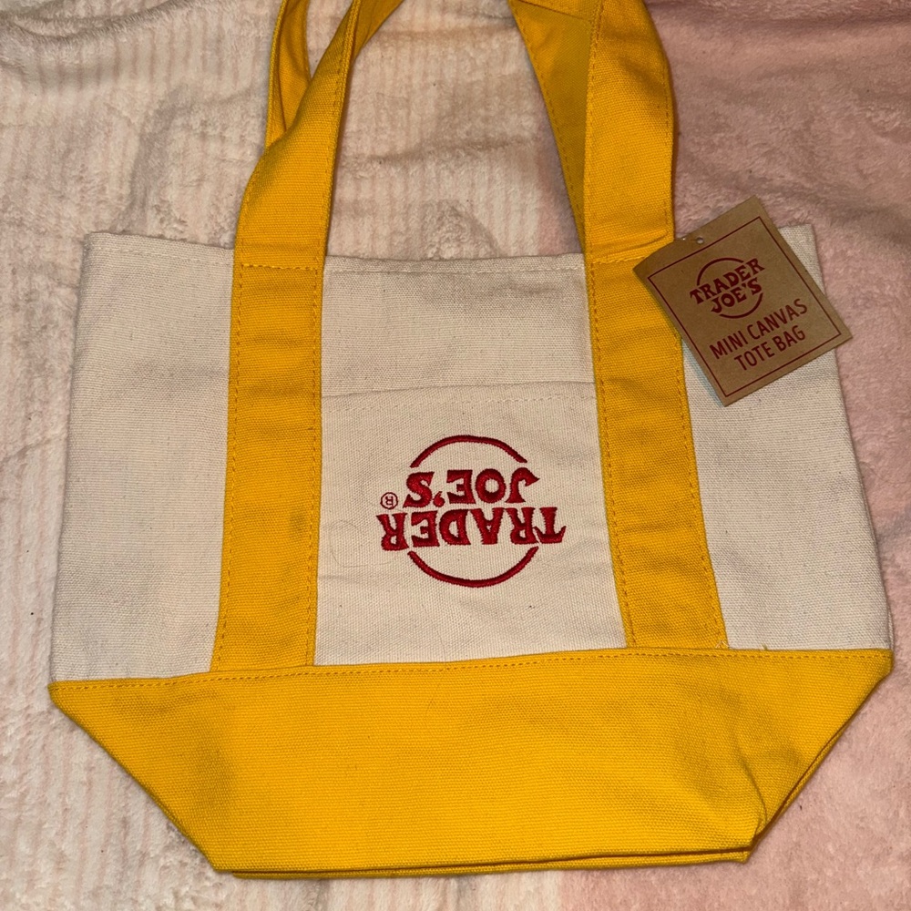 Yellow and Cream Trader Joe’s RARE Canvas Tote Bag